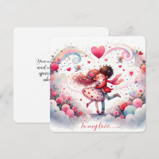 To My Love On Valentines Day Kissing Holiday Card