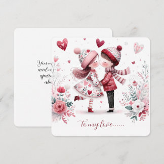 To My Love On Valentines Day Kissing Holiday Card
