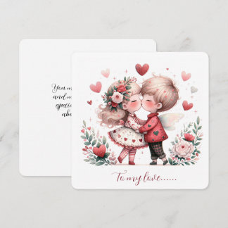 To My Love On Valentines Day Kissing Holiday Card