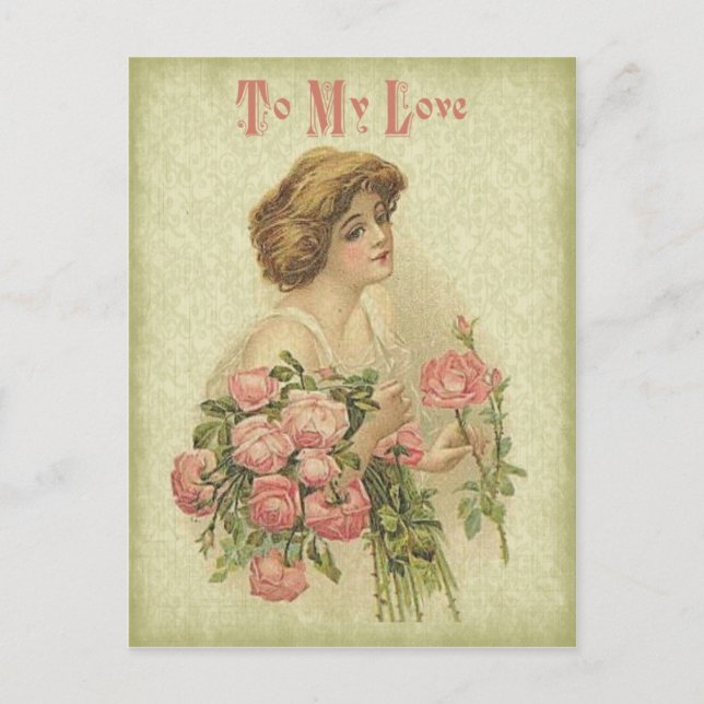 To My Love Vintage Valentine Card (Front)