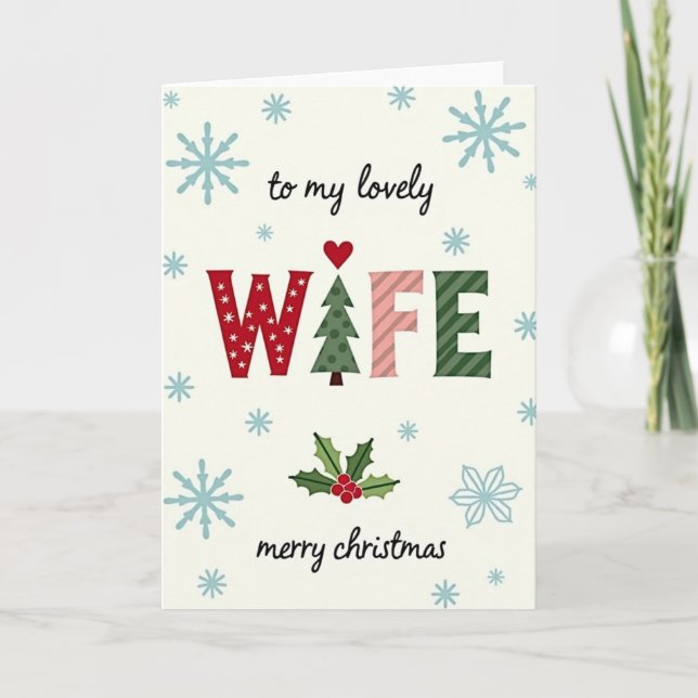 To My Lovely Wife Christmas Card (Front)