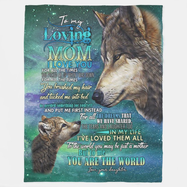 to my loving mom blanket i love you (Front)