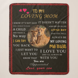 To My Loving Mom From Son Sherpa Blanket