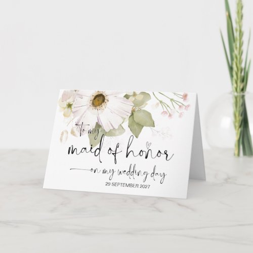 To My Maid of Honor on Wedding Day Thank You Bride Card