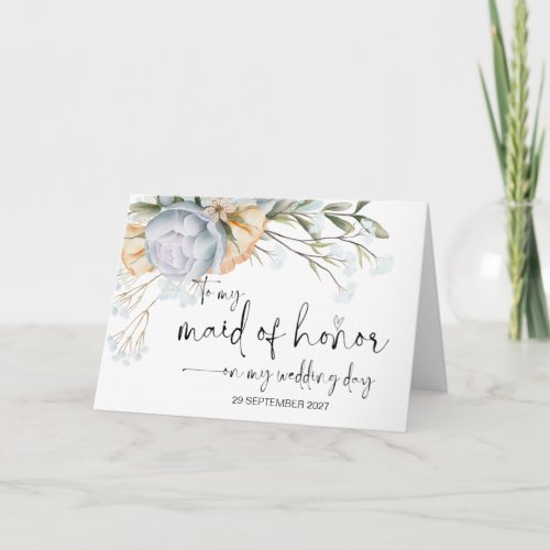 To My Maid of Honor on Wedding Day Thank You Bride Card