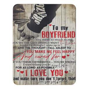 To My Man Gift, Personalized Gift To My Husband Door Sign