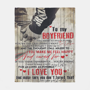 To My Man Gift, Personalized Gift To My Husband Fleece Blanket