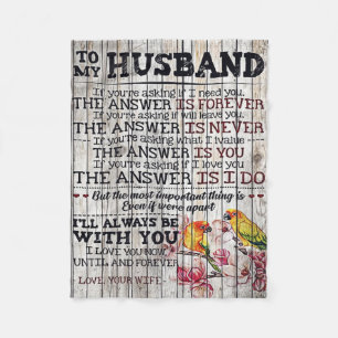 To My Man Gift, Personalized Gift To My Husband Fleece Blanket