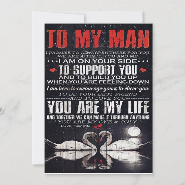 To My Man Gift, Personalized Gift To My Husband Holiday Card (Front)