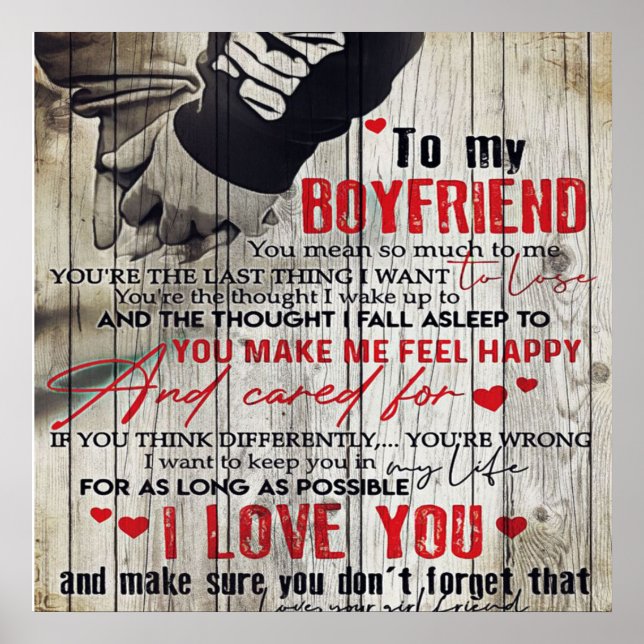 To My Man Gift, Personalized Gift To My Husband Poster (Front)