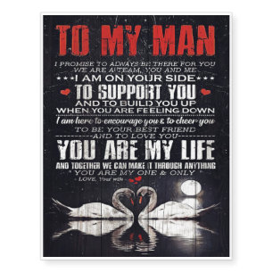 To My Man Gift, Personalized Gift To My Husband Temporary Tattoos