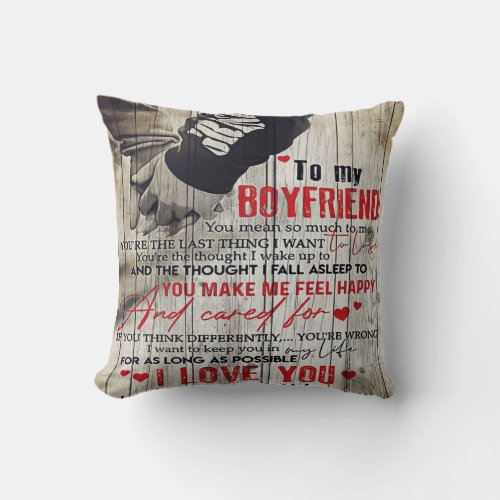 To My Man Gift Personalized Gift To My Husband Throw Pillow