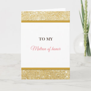 To my matron of honor wedding thank you card