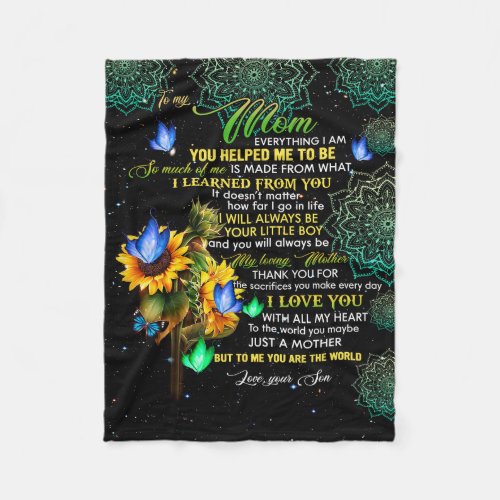 To My Mom Everything From Your son Fleece Blanket