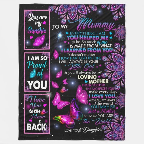 To My Mom From Daughter blanket Butterfly