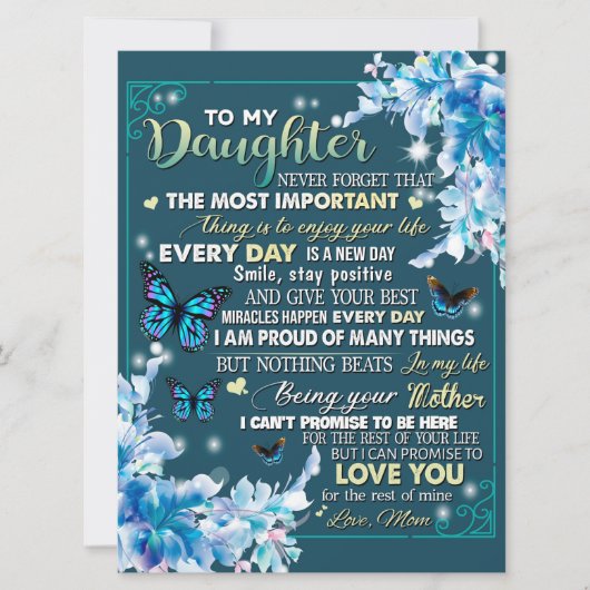 To My Mom Gift,Daughter And Mom,Butterfly Lovers (Front)