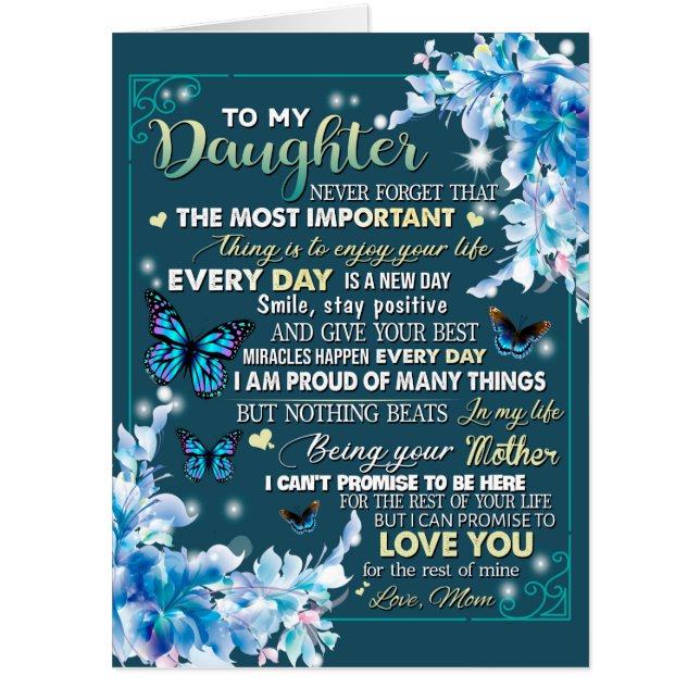 To My Mom Gift,Daughter And Mom,Butterfly Lovers Card (Front)