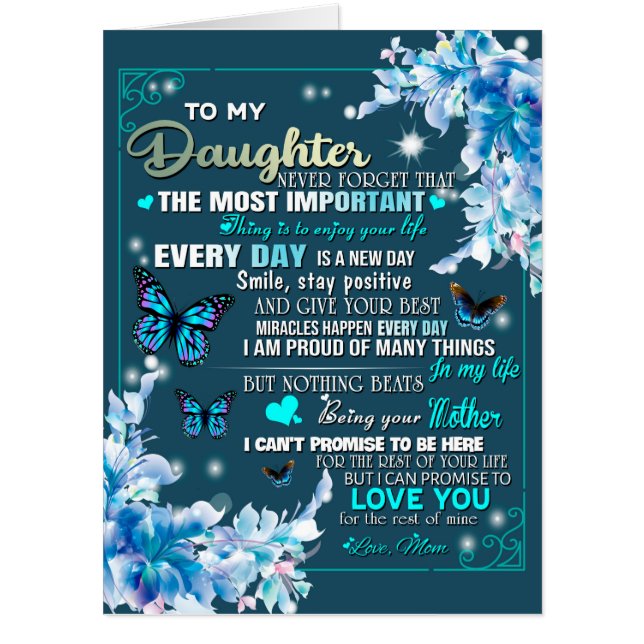 To My Mom Gift,Daughter And Mom,Butterfly Lovers Card (Front)