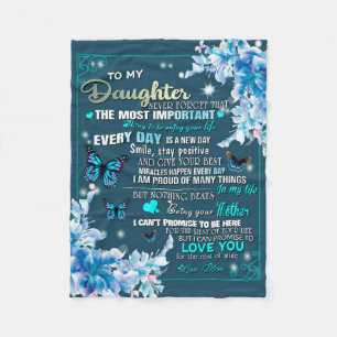 To My Mom Gift,Daughter And Mom,Butterfly Lovers Fleece Blanket