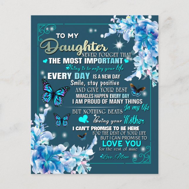To My Mom Gift,Daughter And Mom,Butterfly Lovers Flyer (Front)