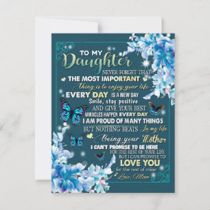To My Mom Gift,Daughter And Mom,Butterfly Lovers Invitation
