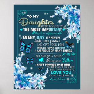 To My Mom Gift,Daughter And Mom,Butterfly Lovers Poster