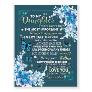 To My Mom Gift,Daughter And Mom,Butterfly Lovers Temporary Tattoos