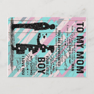 To My Mom, Gift For Mommy, Letter To Mom Announcement Postcard