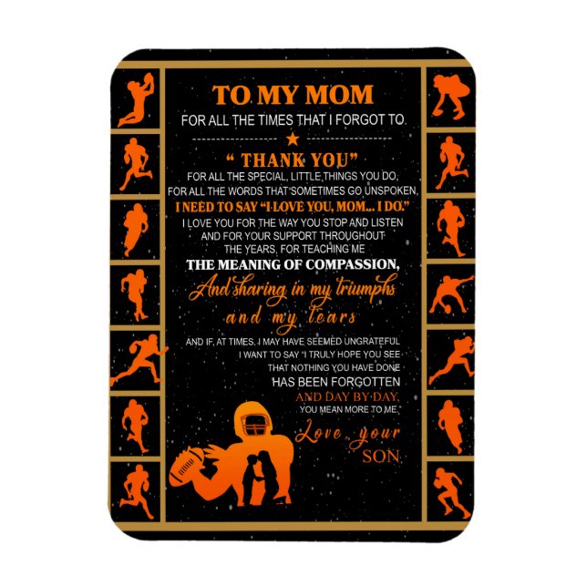 To My Mom Gift, Mom And Son, Ice Hockey Mom Magnet (Vertical)