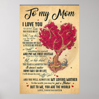 to my mom, i loe you mothers day gifts poster