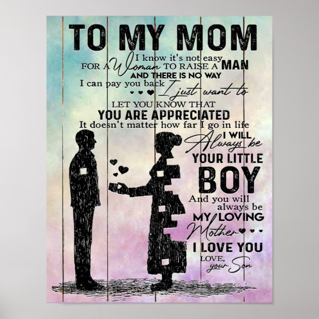 To My Mom Letter, Best Gift For Mommy Poster (Front)
