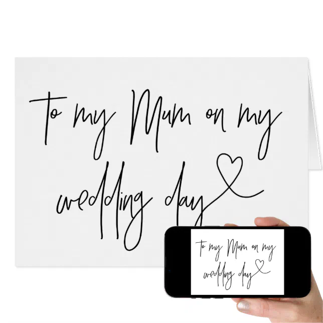 To My Mom on My Wedding Day Card Zazzle