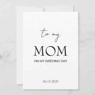 To my Mom on my Wedding Day Card, Personalized Car Holiday Card