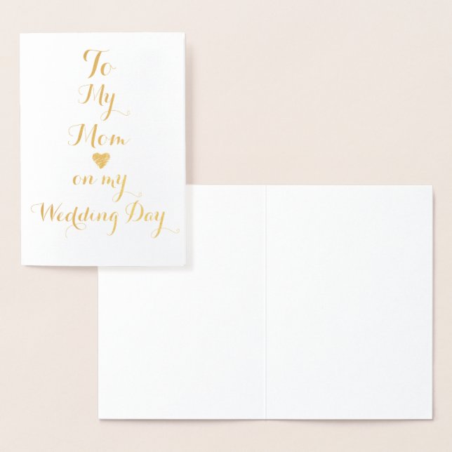 To My Mom on my Wedding Day Personalized Foil Card (Display)
