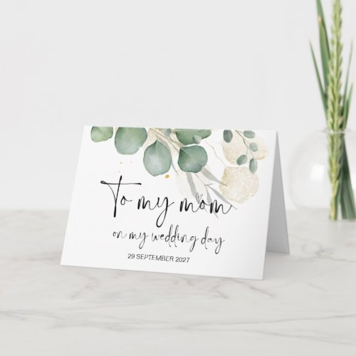 To My Mom Wedding Day Thank You From Bride Groom Card