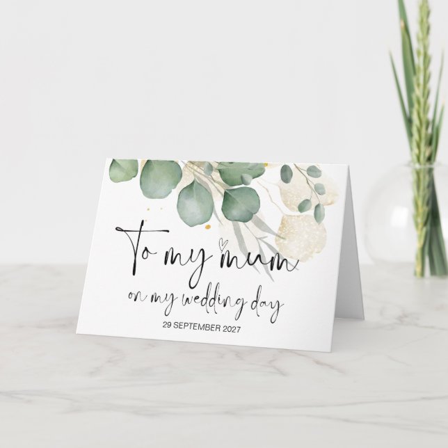 To My Mom Wedding Day Thank You From Bride Groom Card (Front)