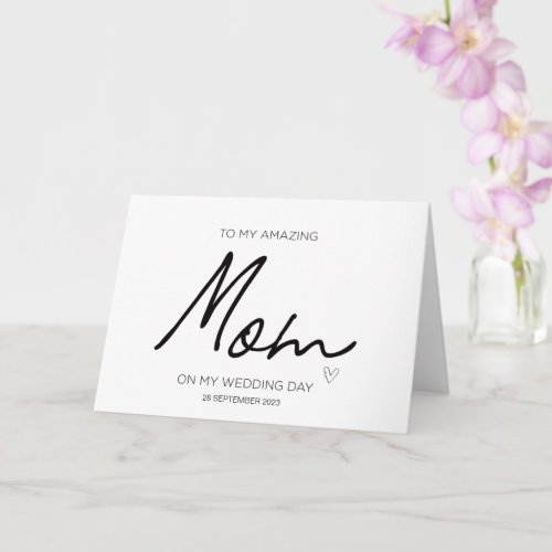 To My Mom Wedding Thank You For Brides Mother Card