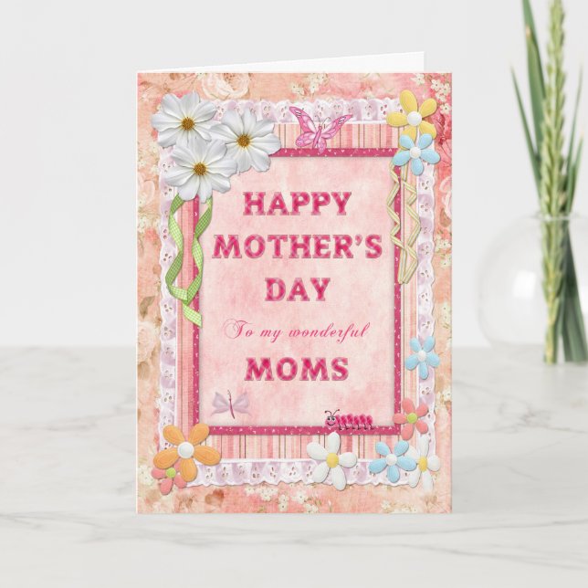To my Moms, a craft Mother's Day card (Front)