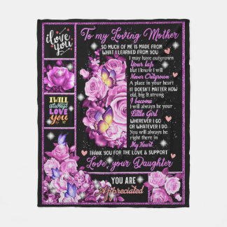 To My Mother Birthday Gift, Love Mom Gift Idea Fleece Blanket