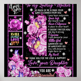 To My Mother Birthday Gift, Love Mom Gift Idea Poster