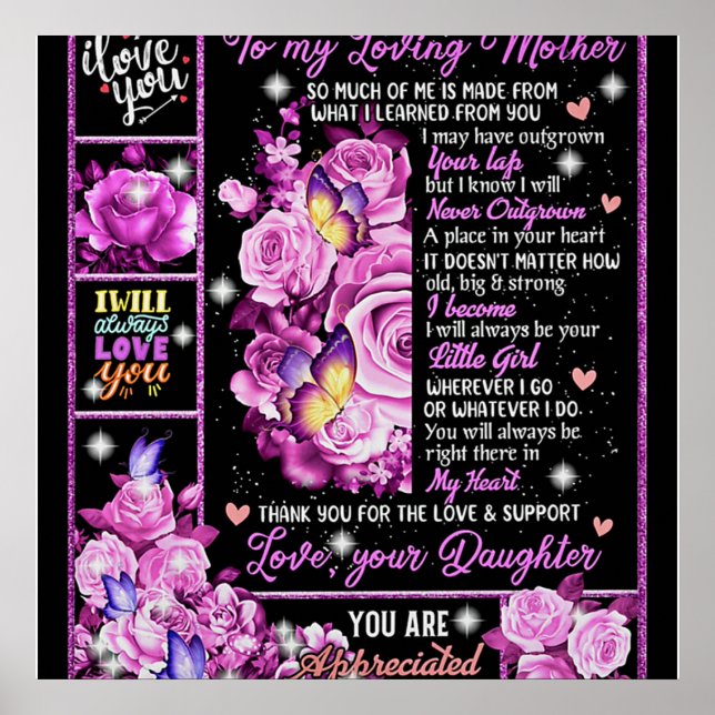 To My Mother Birthday Gift, Love Mom Gift Idea Poster (Front)