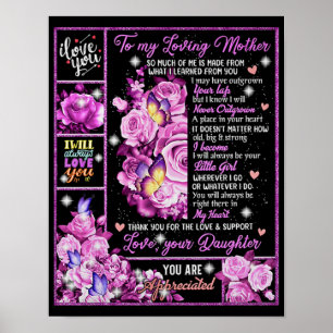 To My Mother Birthday Gift, Love Mom Gift Idea Poster
