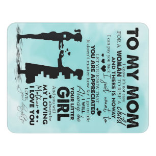 To my mother design Letter to mommy Door Sign