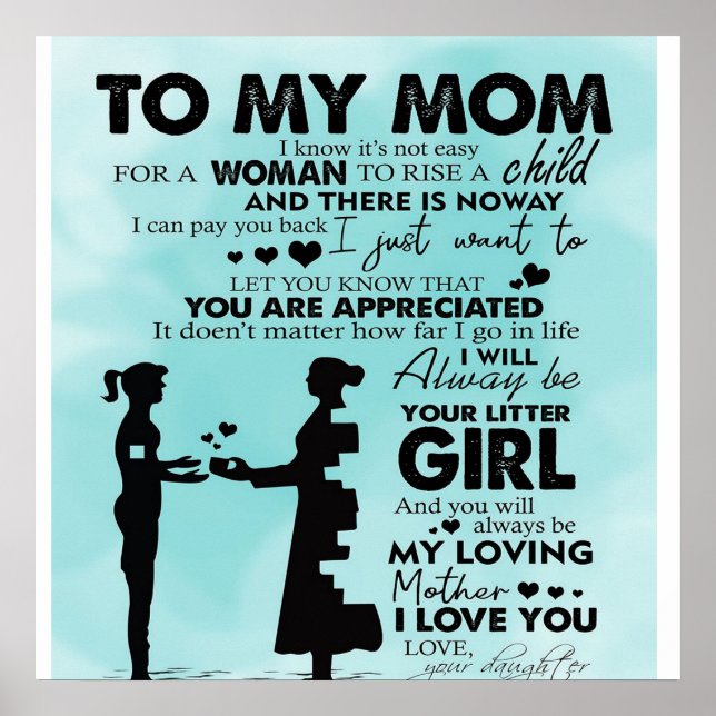 To my mother design | Letter to mommy Poster (Front)