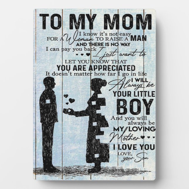 To my mother gift, Special letter to mommy Plaque (Front)