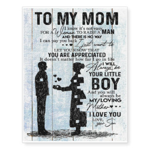 To my mother gift, Special letter to mommy Temporary Tattoos