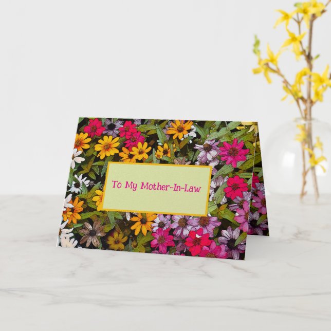 To My Mother-In-Law/ floral/Lucky Me Card (Yellow Flower)