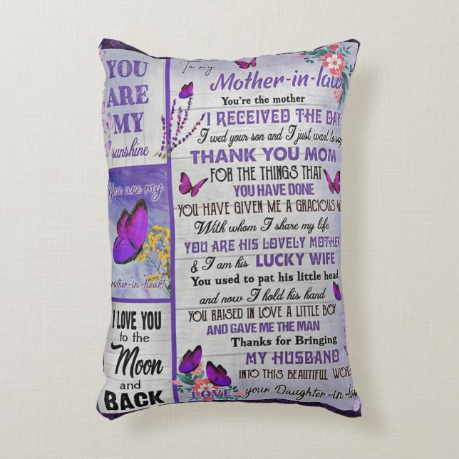 To My Mother- In - Law Gift, Mother Birthday Gift Accent Pillow (Front(Vertical))