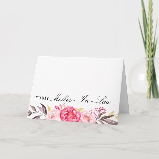 To My Mother-In-Law, Thank You, Wedding Party You Card (Front)