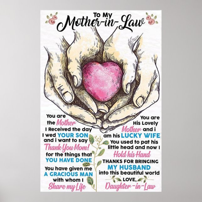 to my mother in law, To My Mom Canvas Poster (Front)